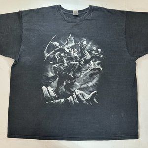 Vintage Rock Black Skeleton Grim Reaper Shirt Size XXL Great Condition No Holes